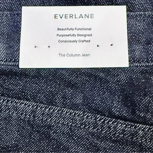 NWT! EVERLANE Column Jean in Pure Blue w a Wide Straight Leg, size 28 - Picture 10 of 10